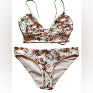 Maaji Reversible Cottage Garden Pale Pink Bikini Sublimity Bralette Floral Large